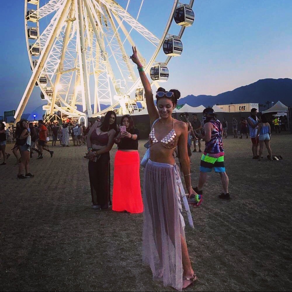 Nude Mesh Festival Skirt